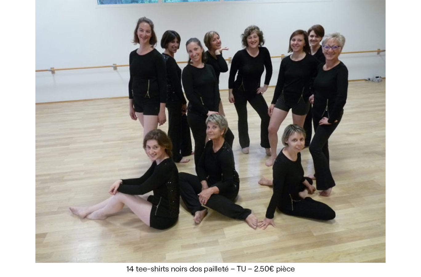 14 T-shirts noirs dos pailleté – TU – 2.50€ (la pièce) copie