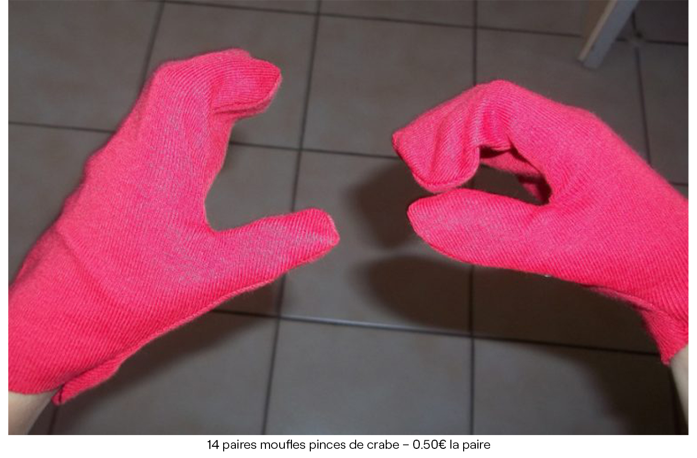 14 paires moufles pinces de crabe – 0.50€ la paire copie