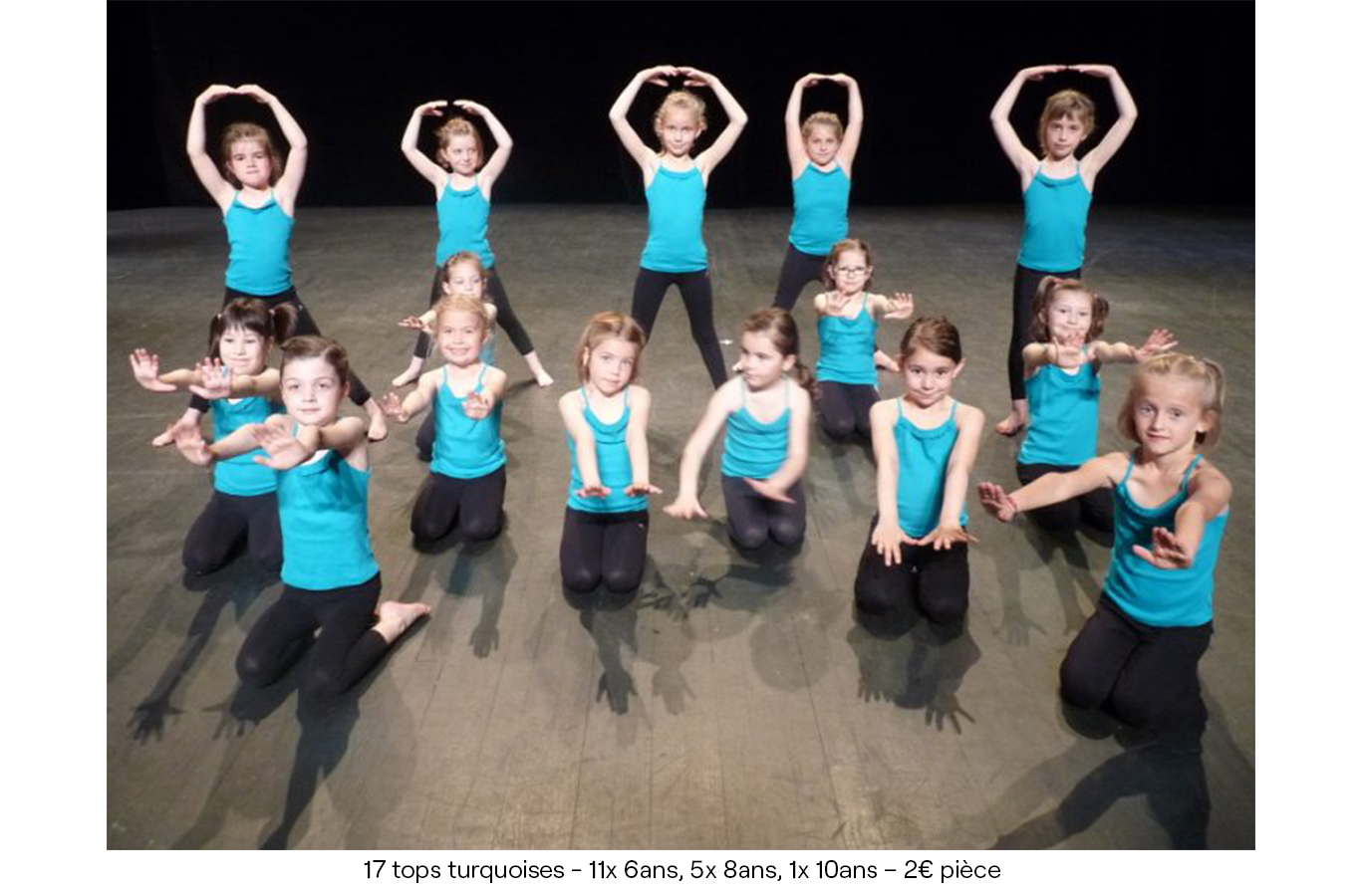17 tops turquoises -11x6ans, 5x8ans, 1x10ans – 2€ pièce copie