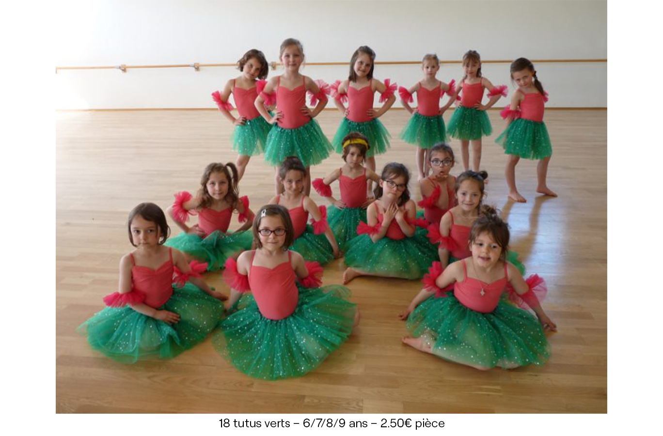 18 tutus verts – 6:7:8:9 ans – 2€50 pièce copie
