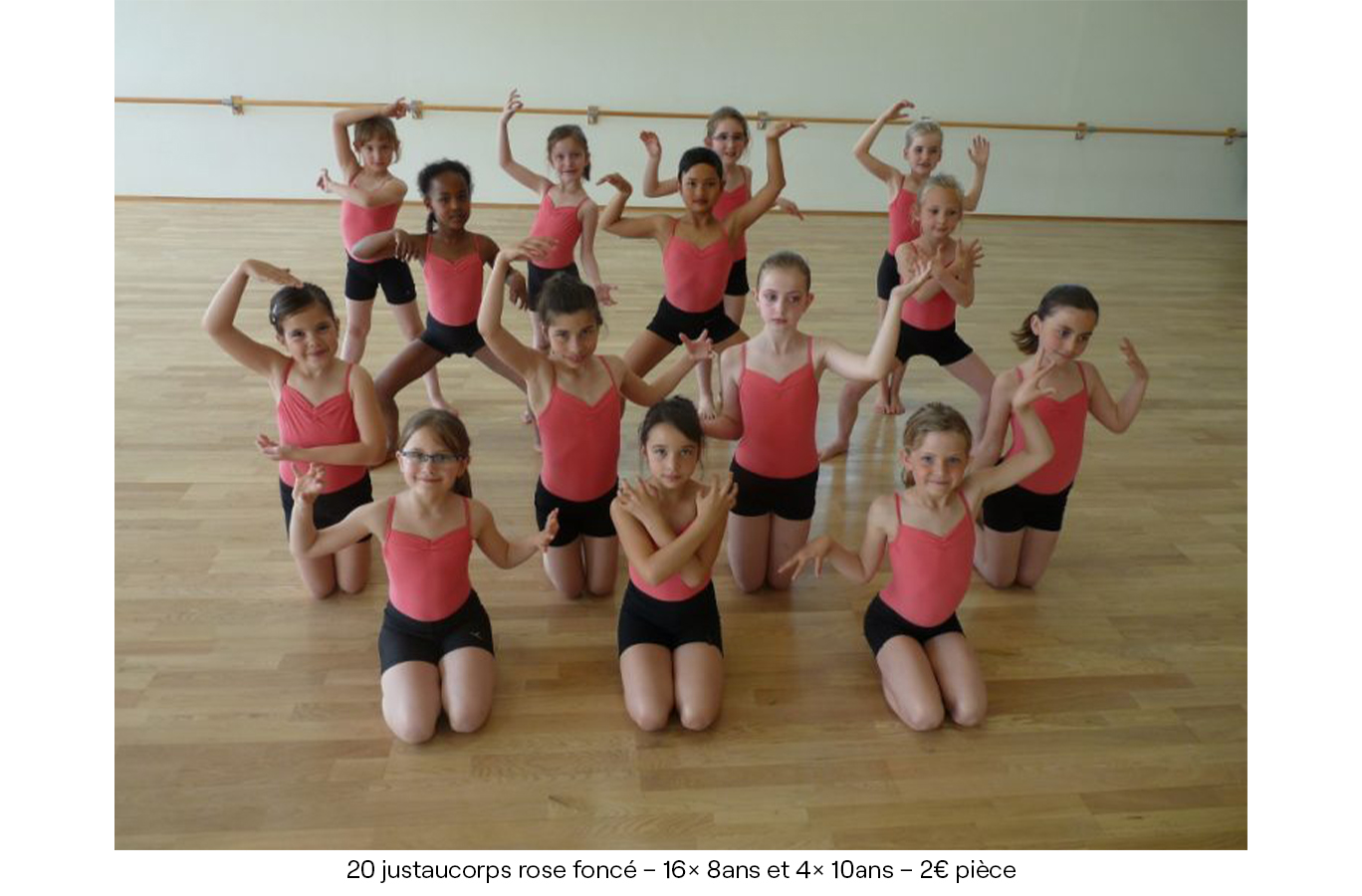 20 justaucorps rose foncé – 16×8 ans et 4×10 ans – 2€ pièce copie