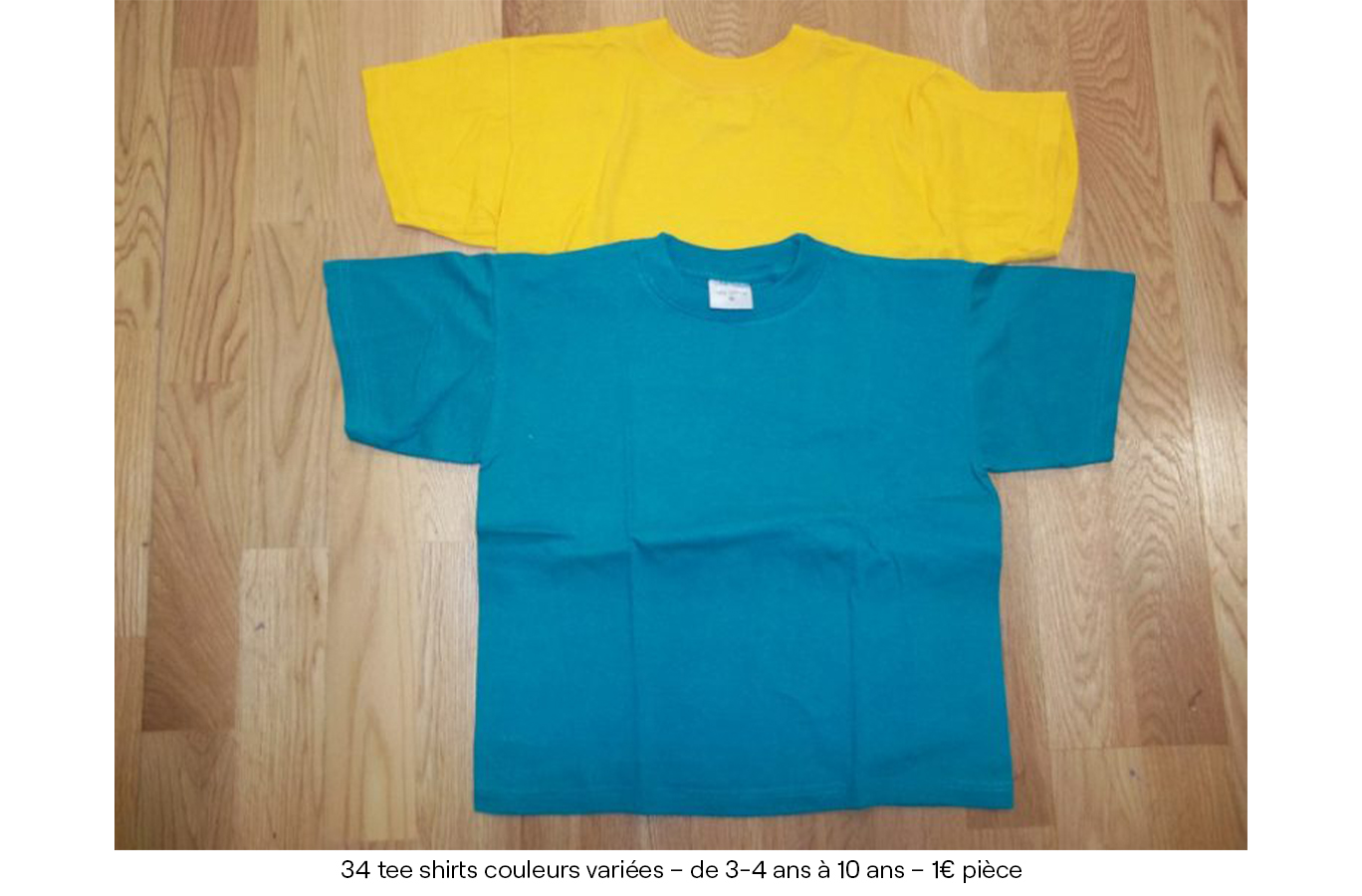 34 tee shirts couleurs variées – de 3-4 ans à 10 ans – 1€ pièce copie