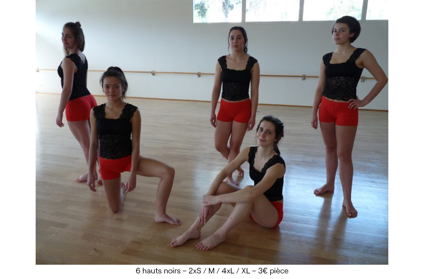 6 hauts noirs – 2xS:M : 4xL:XL – 3€ pièce copie