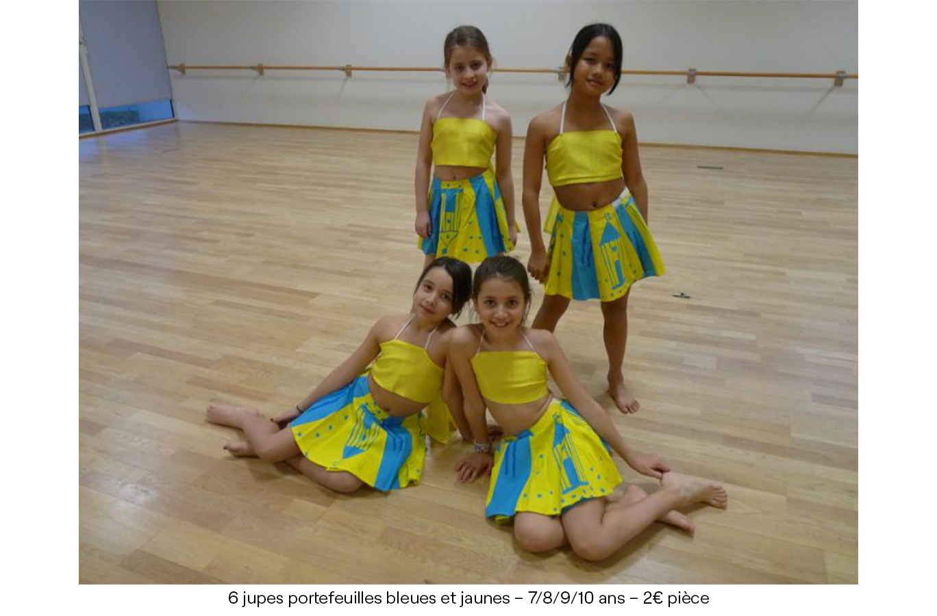 6 jupes portefeuilles bleues et jaunes – 7:8:9:10 ans – 2€ (pièce) copie