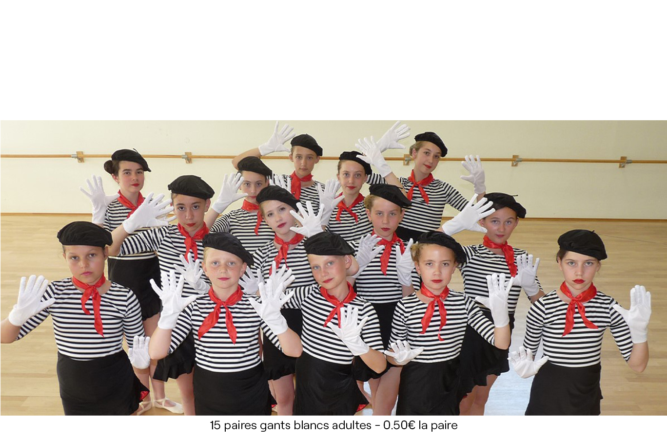 15 paires gants blancs adultes -0.50€ la paire