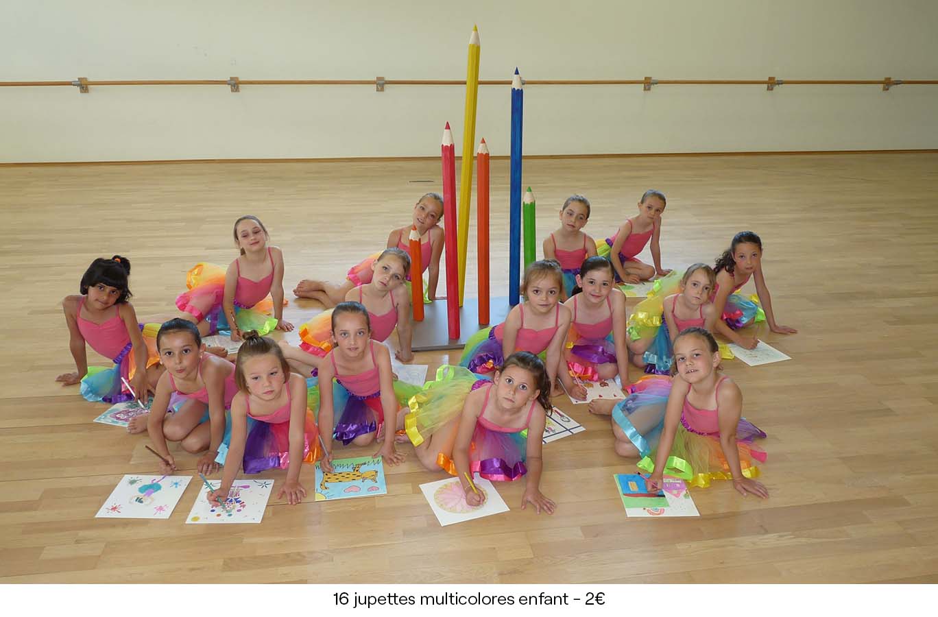 16 jupettes multicolores enfant - 2€