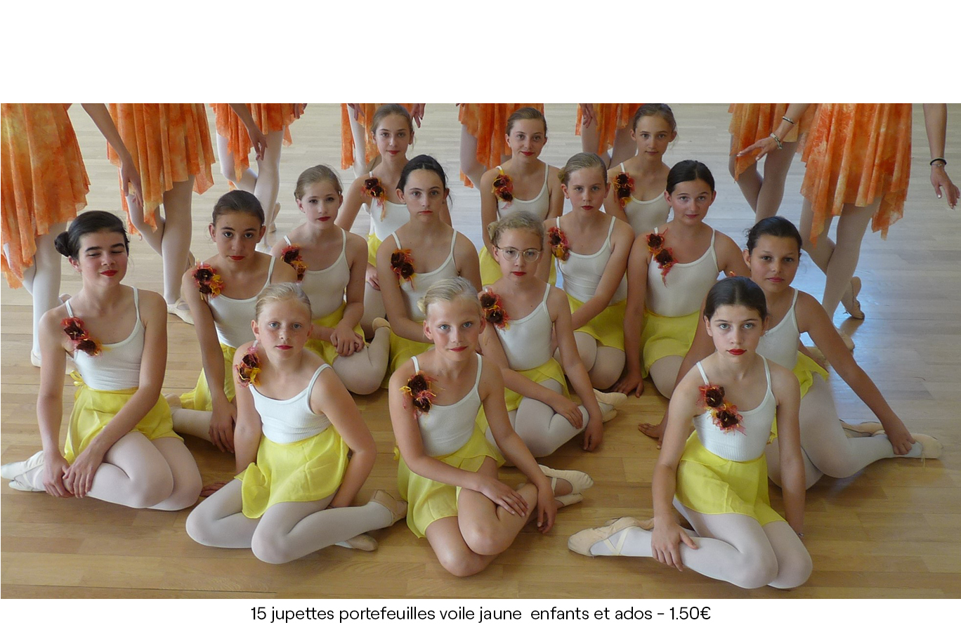 15 jupettes portefeuilles voile jaune enfants et ados 1.50€