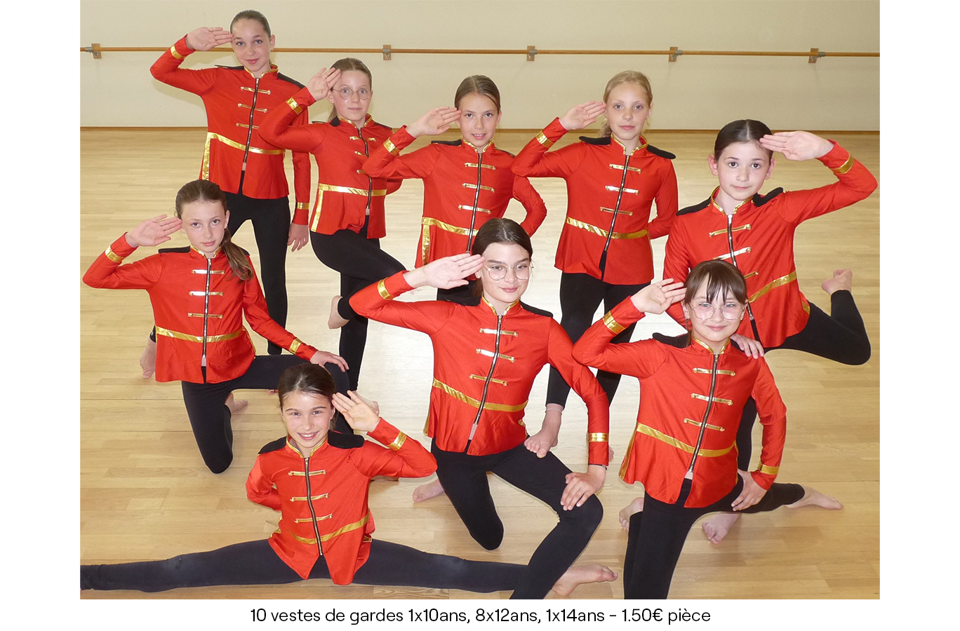10 vestes de gardes 1x10ans, 8x12ans, 1x14ans - 1.50€ pièce