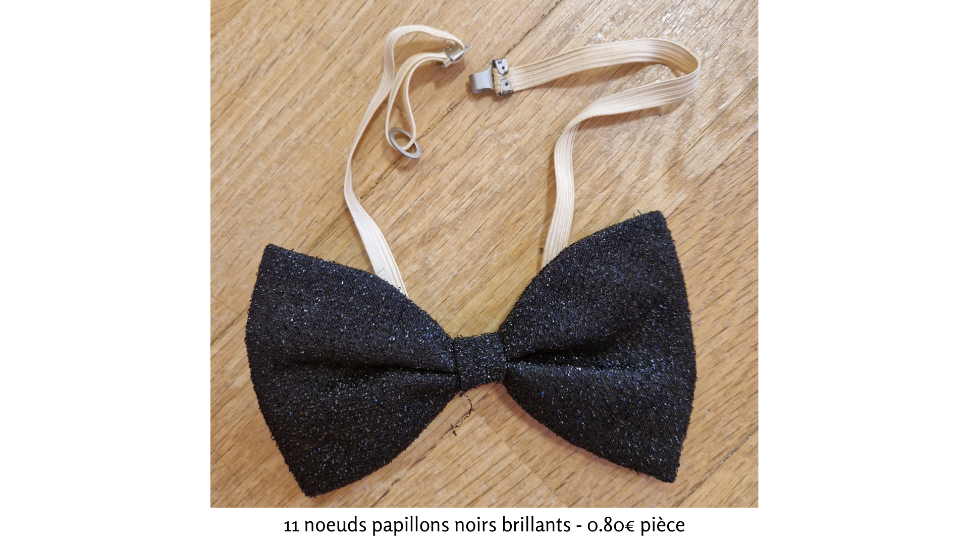 11 noeuds papillons noirs brillants - 0.80€ pièce